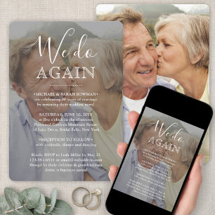 Invitation Vow Renewal 2 Photo We Do again White Text Mariage