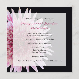 Invitation Vow Renewal Giant Rose et Blanc Gerbera Daisy