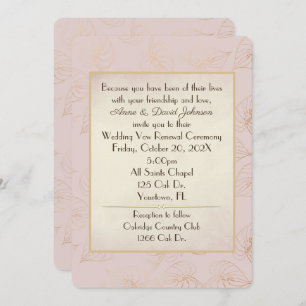 Invitation Vow Renewal Gold Foil Leaf