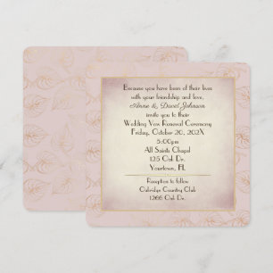 Invitation Vow Renewal Gold Foil Leaf