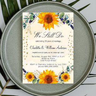 Invitation Vow renouveau tournesol eucalyptus coeurs luxe