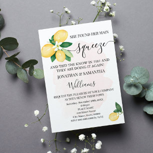 Invitation Vow Renouvellement Anniversaire Mariage Citron ros