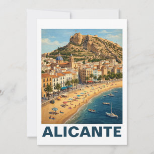 Invitation Voyage à Alicante Espagne Vintage