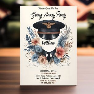 Invitation Voyage Adieu militaire Départ de la fête