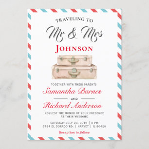 Invitation Voyage au mariage de M. et Mme Destination de Voya