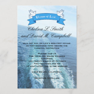 Invitation Voyage d'amour Croisière/Destination de mariage