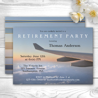 Invitation Voyage d'avion thème de la partie de retraite Invi