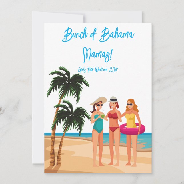 Invitation Voyage de filles aux Bahamas Fête de Bachelorette  (Devant)