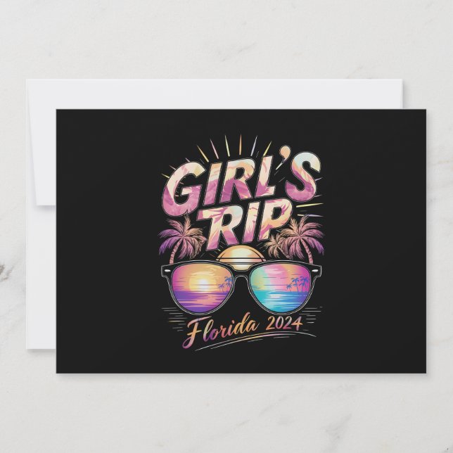 Invitation Voyage de filles Floride 2024 Été Week-end de plag (Devant)