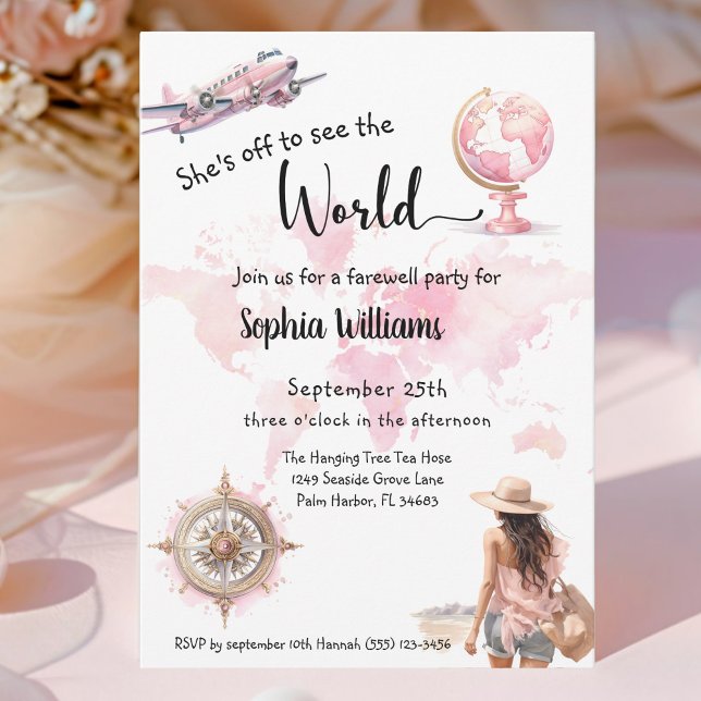 Invitation Voyage de la fête d'adieu (Créateur téléchargé)