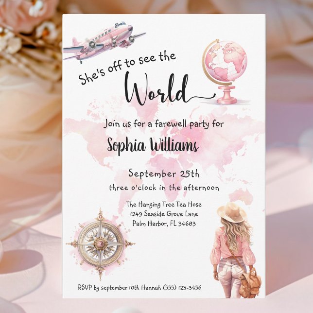 Invitation Voyage de la fête d'adieu (Créateur téléchargé)