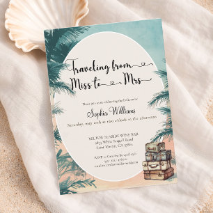 Invitation Voyage de Miss à Mrs shower tropical pour la marié
