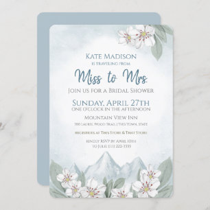 Invitation Voyage de Mlle à Mme Fête des mariées Mountain