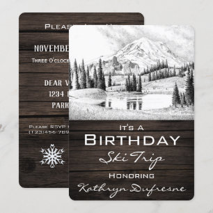 Invitation Voyage de ski d'anniversaire