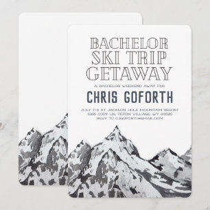 Invitation Voyage de ski de bachelor Week-end Getaway