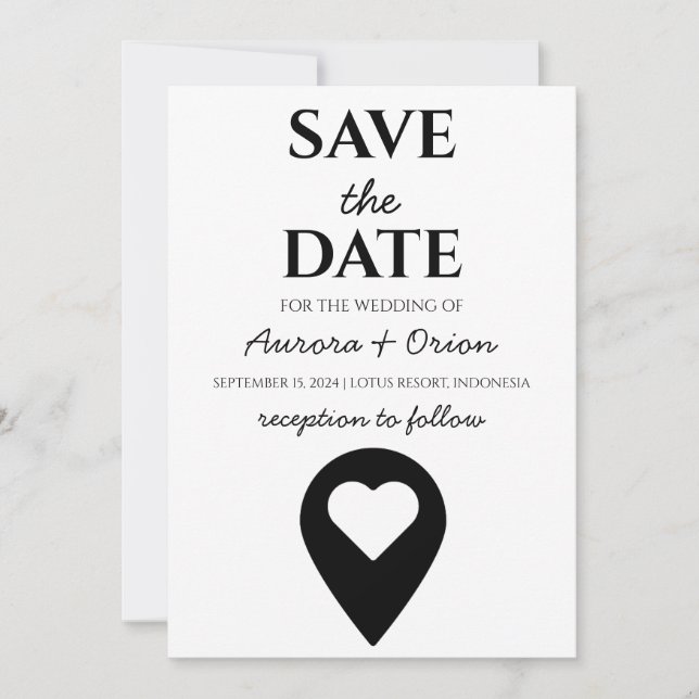 Invitation voyage destination mariage enregistrer la date (Devant)