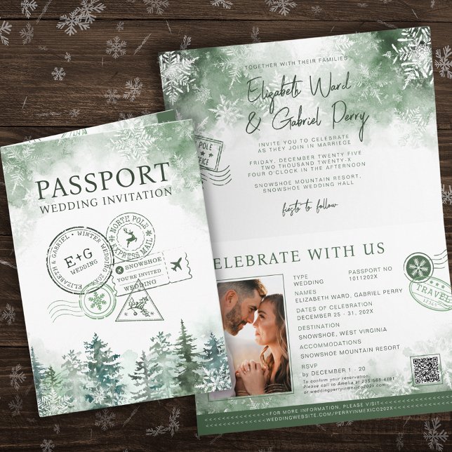 Invitation Voyage d'hiver Destination Mariage (Créateur téléchargé)