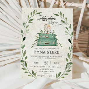 Invitation Voyage Mariage d'aventure verdure