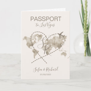 Invitation Voyage Mariage Destination Passeport Las Vegas