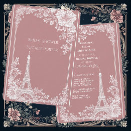 Invitation Voyage Romantique de Miss à Mrs Shower de Mariée