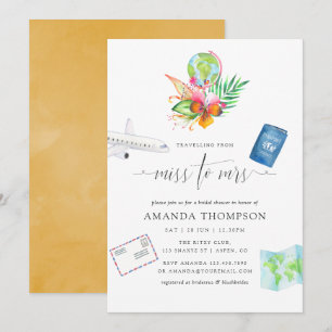 Invitation Voyage Tropical De Miss À Mrs Enterrement De Vie D