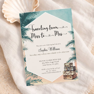 Invitation Voyager de Miss à Mme douche tropicale nuptiale
