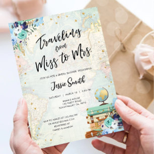 Invitation Voyager de Mlle à Mme Aventure Fête des mariées