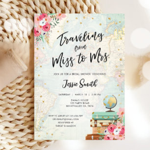 Invitation Voyager de Mlle à Mme Aventure Fête des mariées