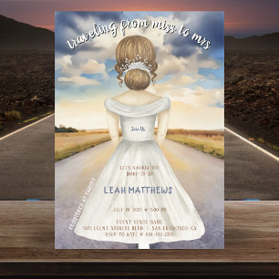 Invitation Voyager de Mlle à Mme Fête des mariées