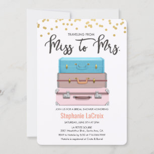 Invitation Voyager de Mlle à Mme Fête des mariées