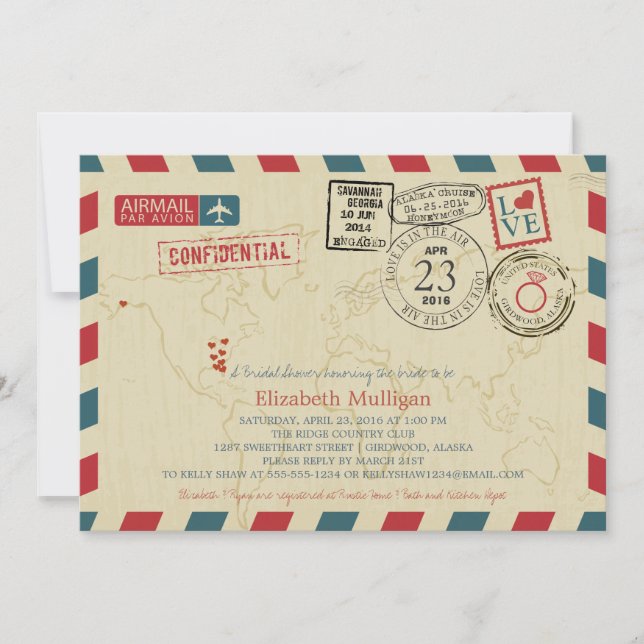 Invitation Voyageur mondial de l'Alaska | Fête des mariées (Devant)