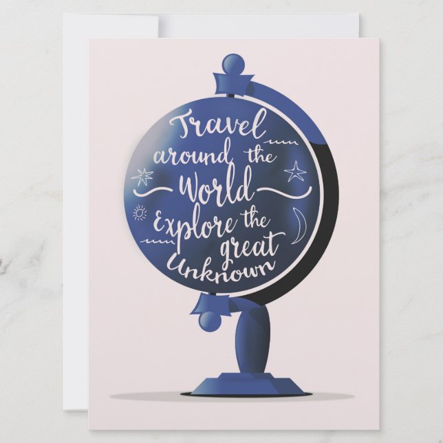 Invitation Voyagez autour du monde Explorez la Grande Inconnu (Devant)
