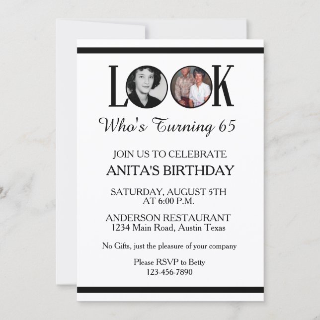 Invitation Voyez qui a un anniversaire (Devant)