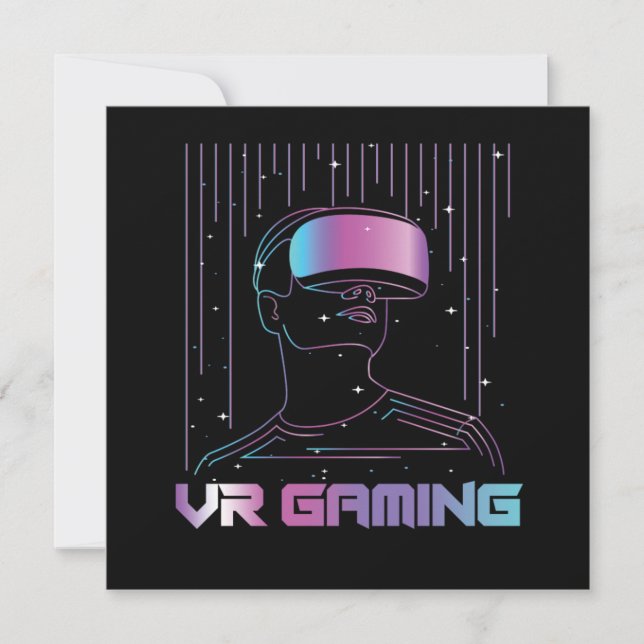 Invitation VR Jeu réalité virtuelle Joueur Geek cadeau Nerd (Devant)