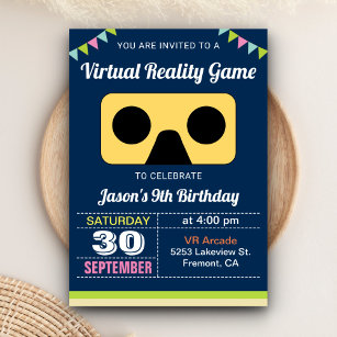 Invitation VR Virtual Reality Anniversaire de enfant Party In