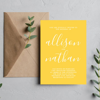 Invitation Vrai Simplicité 1 Marigold Script Mariage minimal
