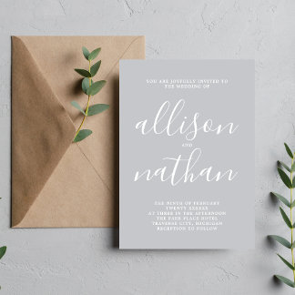 Invitation Vrai Simplicité Sterling Script Minimaliste Mariag