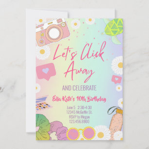Invitation VSCO Girl Pastel Tie Dye Tween Fille Ado