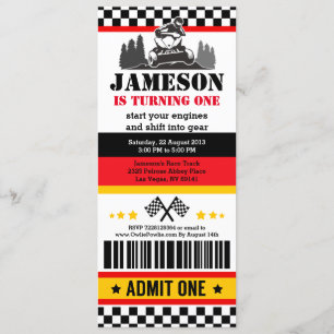 Invitation VTT Dirt Quad BikeTicket Pass Anniversaire