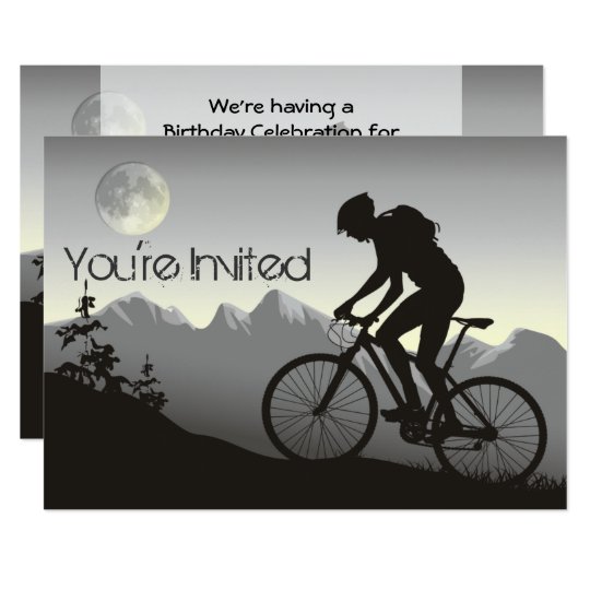 Invitation Vtt Et Lune D Anniversaire Personnalises Zazzle Fr