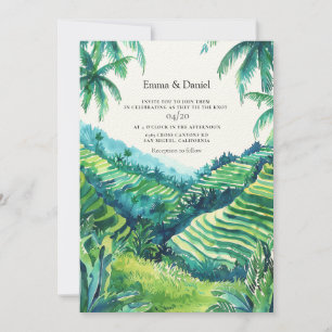 Invitation Vue des rizières de Tegalalang à Bali