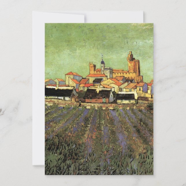 Invitation Vue des Saintes Maries par Vincent van Gogh (Devant)