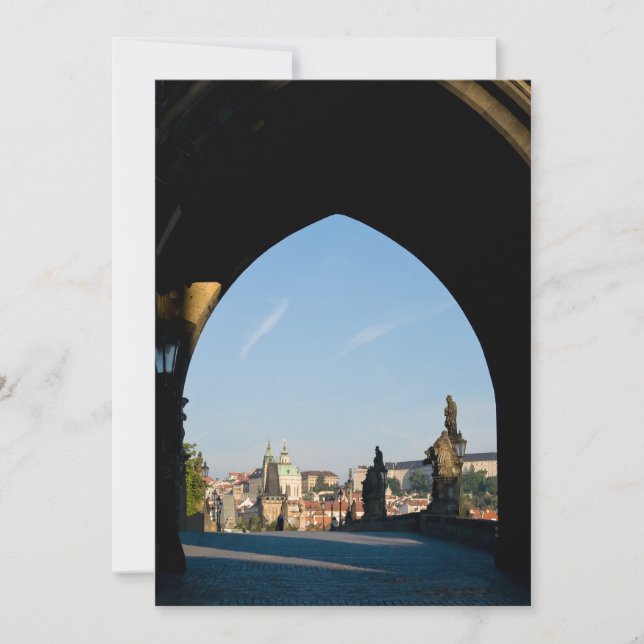 Invitation Vue du pont Charles à Prague (Devant)