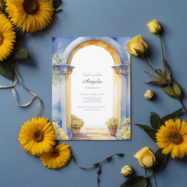 Invitation Vue méditerranéenne de l'arche de la côte d'Amalfi (Créateur téléchargé)