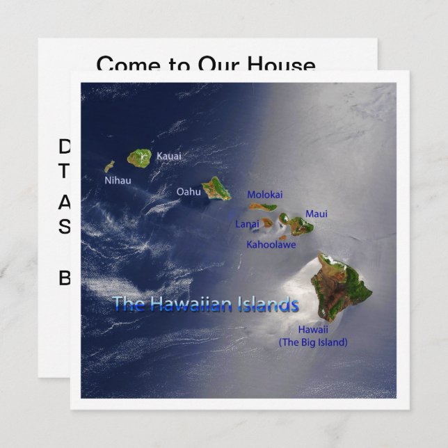Invitation Vue sur les îles Hawaiiennes (Devant / Derrière)