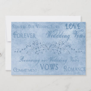 Invitation Vues Mariage Renouvellement - Textures Bleues