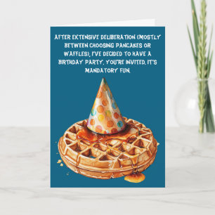 Invitation Waffle Thème satirique Anniversaire Bash