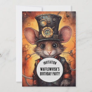 Invitation Wafflewhisk Steampunk Animal Nom personnalisé