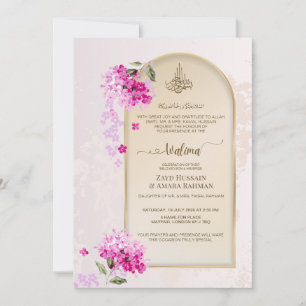 Invitation Walima de luxe   Hydrangée aquarelle