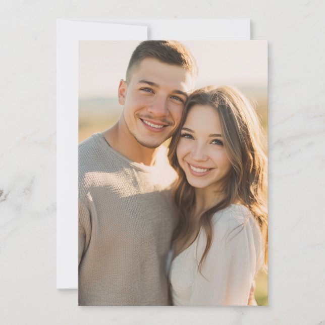 Invitation Warm Beige Realistic Photo (Devant)